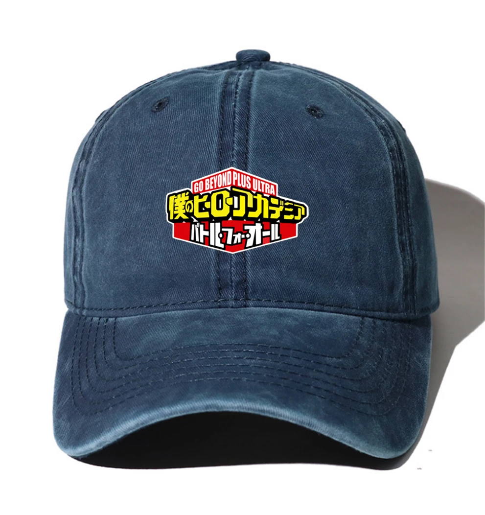 

Teenagers Cartoon Denim Baseball Cap Hats Men Women Cowboy Hats Washed Cotton Hip Hop Cap for anime My Hero Academia Hat