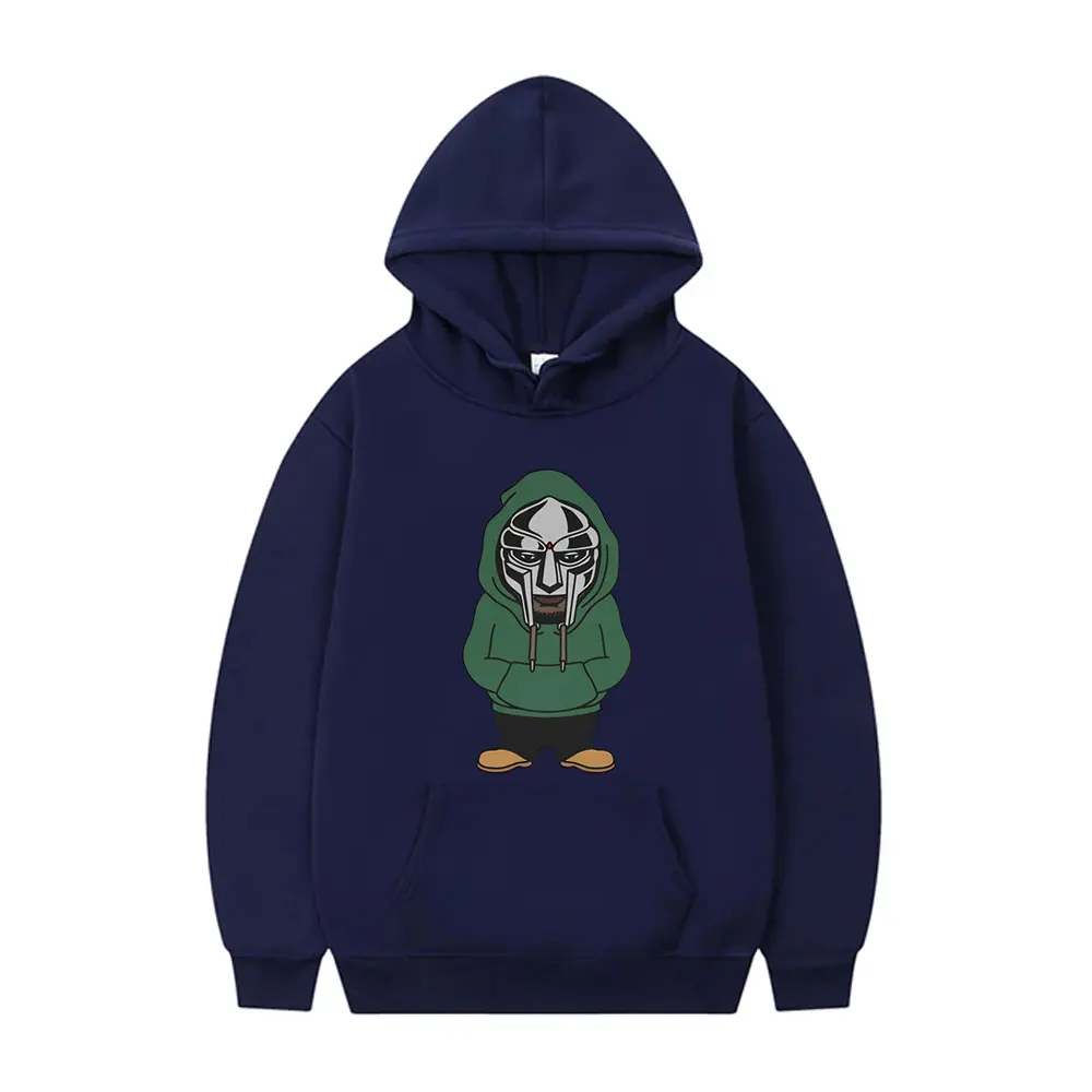 Rapper Mf Doom Cartoon Print Hoodie Madvillain Metal Mask Face Graphic Tracksuit Men Women Hip Hop Underground Vintage Hoodies