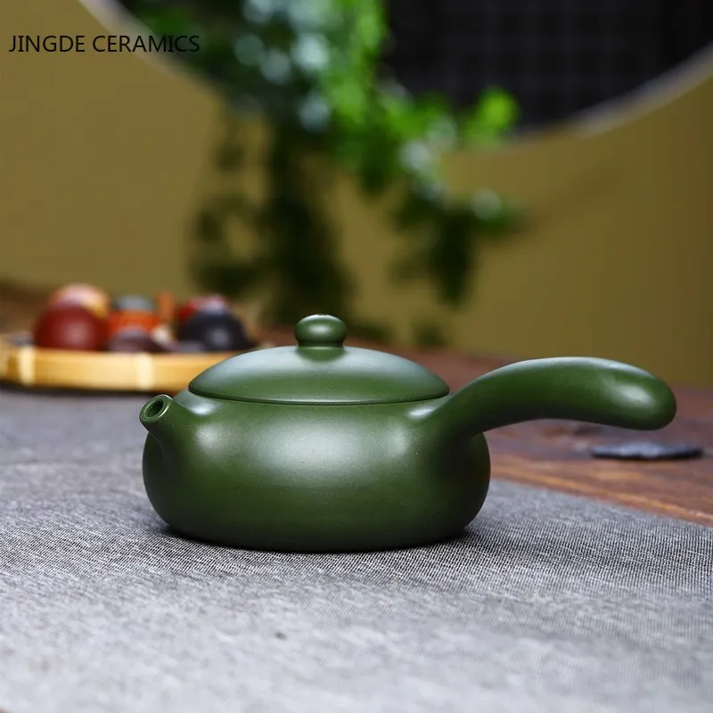 

Portable Travel Tea Set 240ml Chinese Yixing Green Purple Clay Teapot Tea Pot Zisha Section Mud Kettle Customized Tea Set Gifts