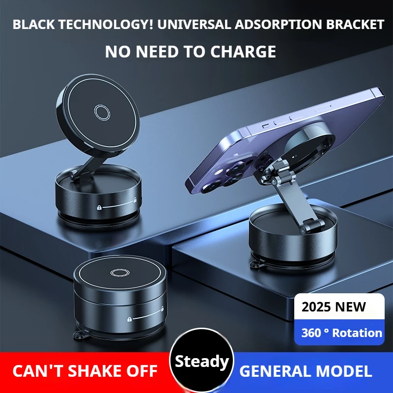 Mobile Phone Holder Q12 Car Phone Stand Navigation Vacuum Suction Magnetic Suction Universal Desktop for All Scenarios