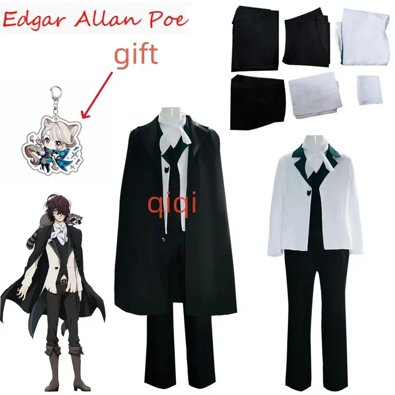 Edgar Allan Poe Cosplay Bungo Stray Dogs Costume Unisex Uniform Suits Halloween Anime Exhibition Performance Clothing Role play