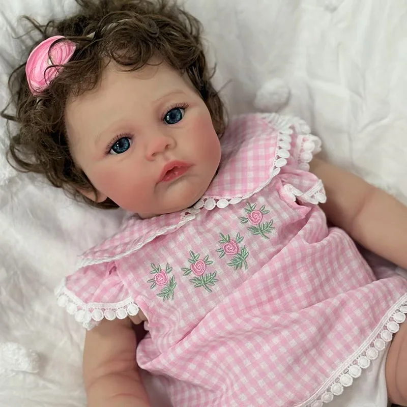 Npk 18 ''coleção de arte artesanal boneca bebe reborn prado corpo macio pele 3d com veias visíveis brinquedo para presente recém-nascido