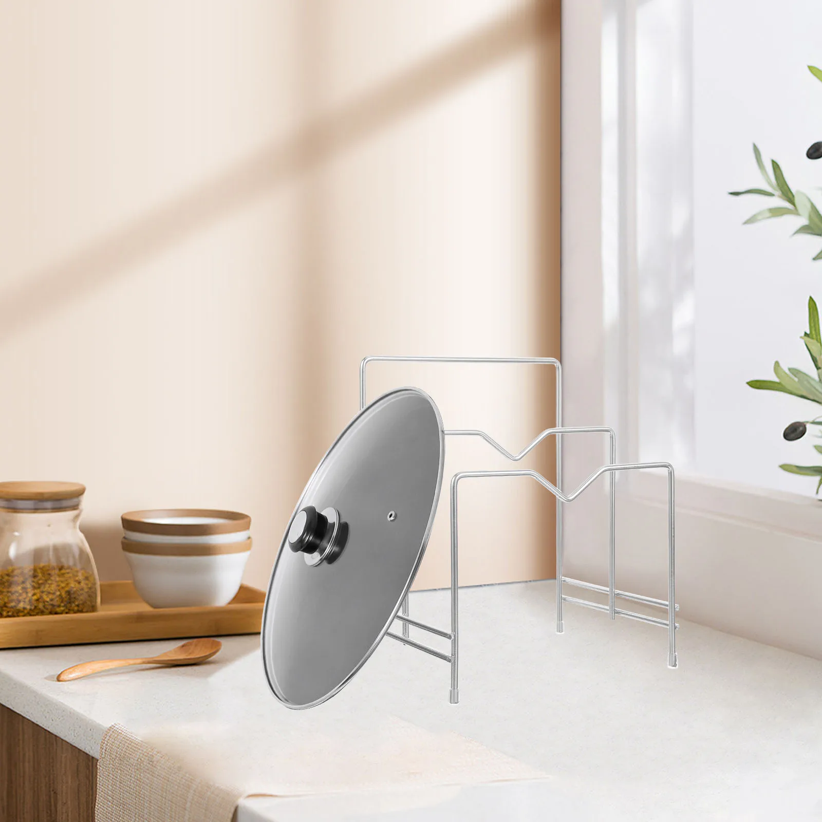 

Cutting Board Rack Organizer Pot Lid Holder Chopping Board Stand Kitchen Cabinet Storage Rack For Pot Covers Kitchenware