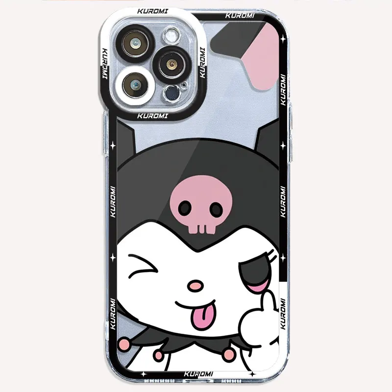 Etui na telefon Apple iPhone 11 13 15 14 Pro Max 12 Mini 7 8 Plus XR X XS SE 6 6S Angel Eye Shell Bumper Funny Cute Kuromi