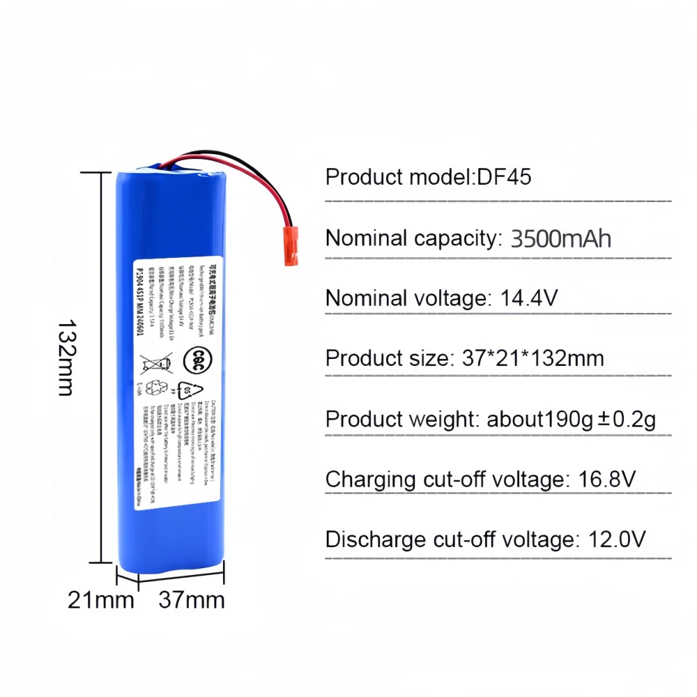 ILIFE V8s V3s Pro X750 بطارية مكنسة روبوت 14.4 فولت 5200 مللي أمبير، 14.8 فولت بطارية ليثيوم أيون بديلة أجزاء عالية السعة #5