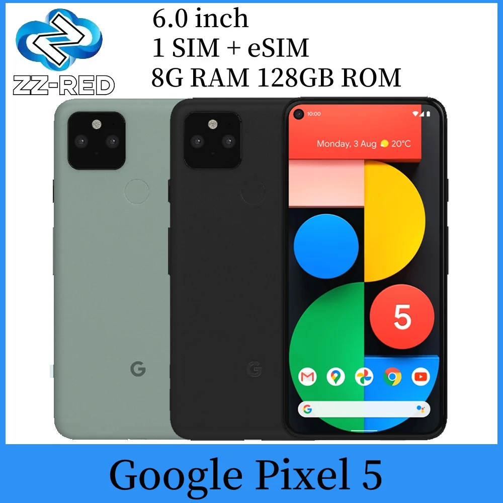 جوجل بيكسل 5 5G RAM 8GB ROM 128GB الهاتف الذكي الأصلي 6.0 "NFC ثماني النواة Snapdragon 765G Pixel5 هاتف محمول غير مقفول