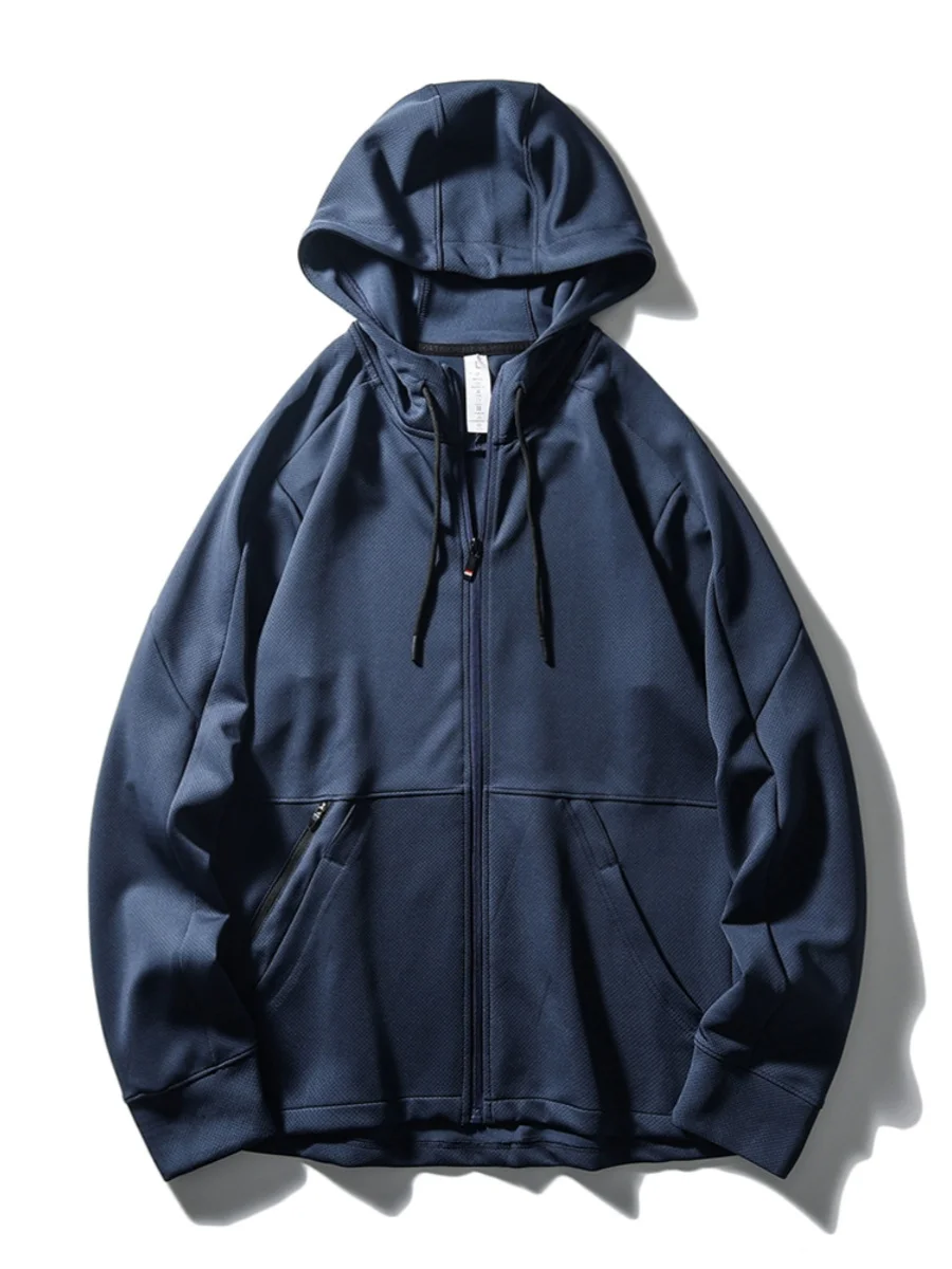 

Spor Zipper Hooded Jaet Men's 2024 New Spring Autumn Running Fitn Cardigan Outerwear Breathable Polyester Blend