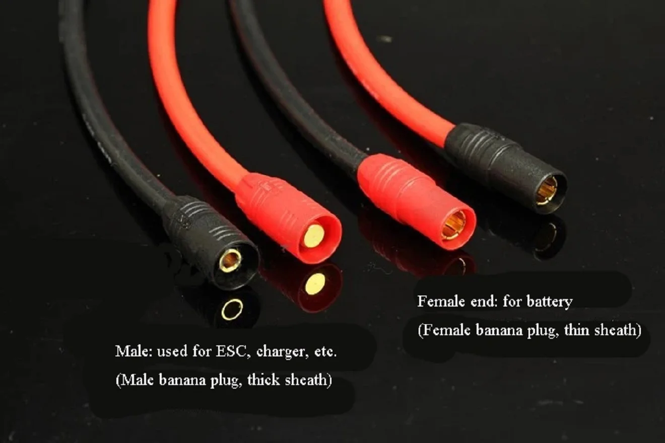 2PCS XT90 Female to AS150 Sparkproof Plug Adapter Cable Lithium Battery ESC Charger 10WAG 10-30CM Conector de batería paralelo