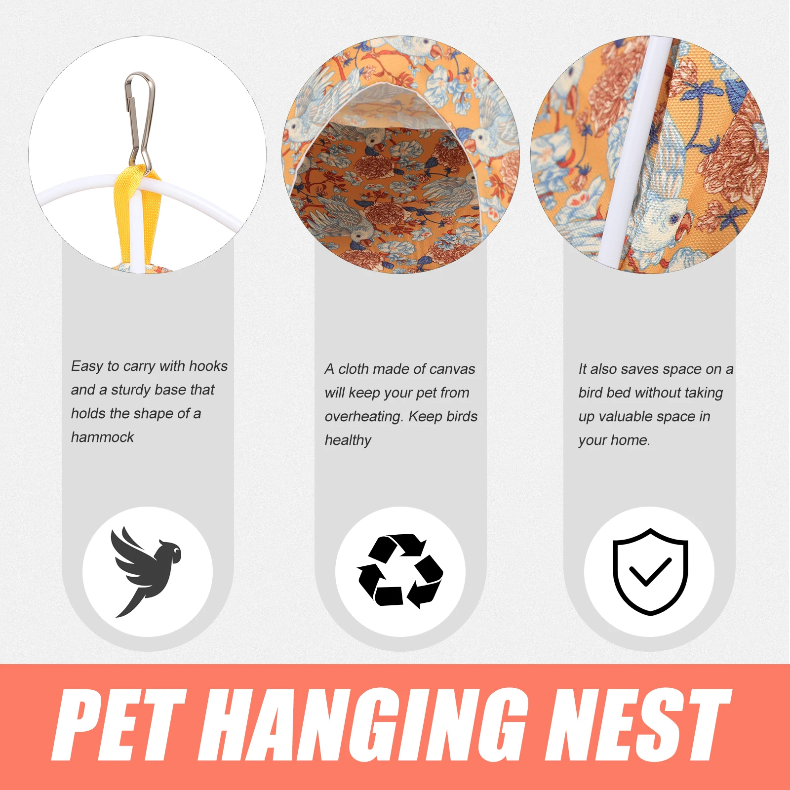

【】Parrot Hammock Bird Sleeping Durable Pet Hanging Nest For Birds Cage Parrot Nest Warm Breathable Quick Saving