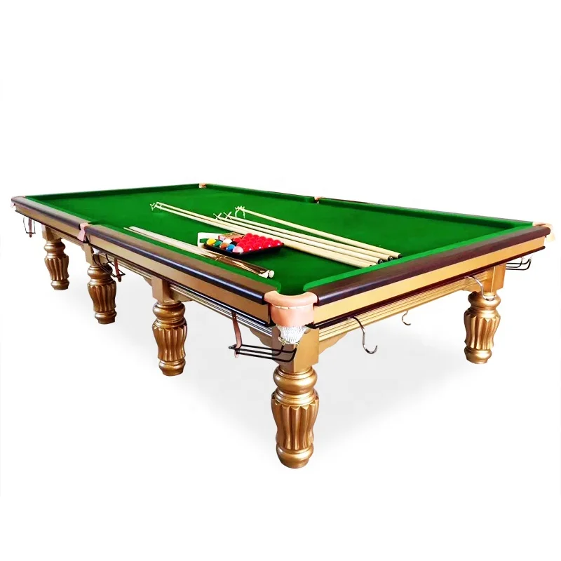 12Ft International Size Steel Cushion and Solid Wood Billiard Snooker Table With Slate Toppromote sales