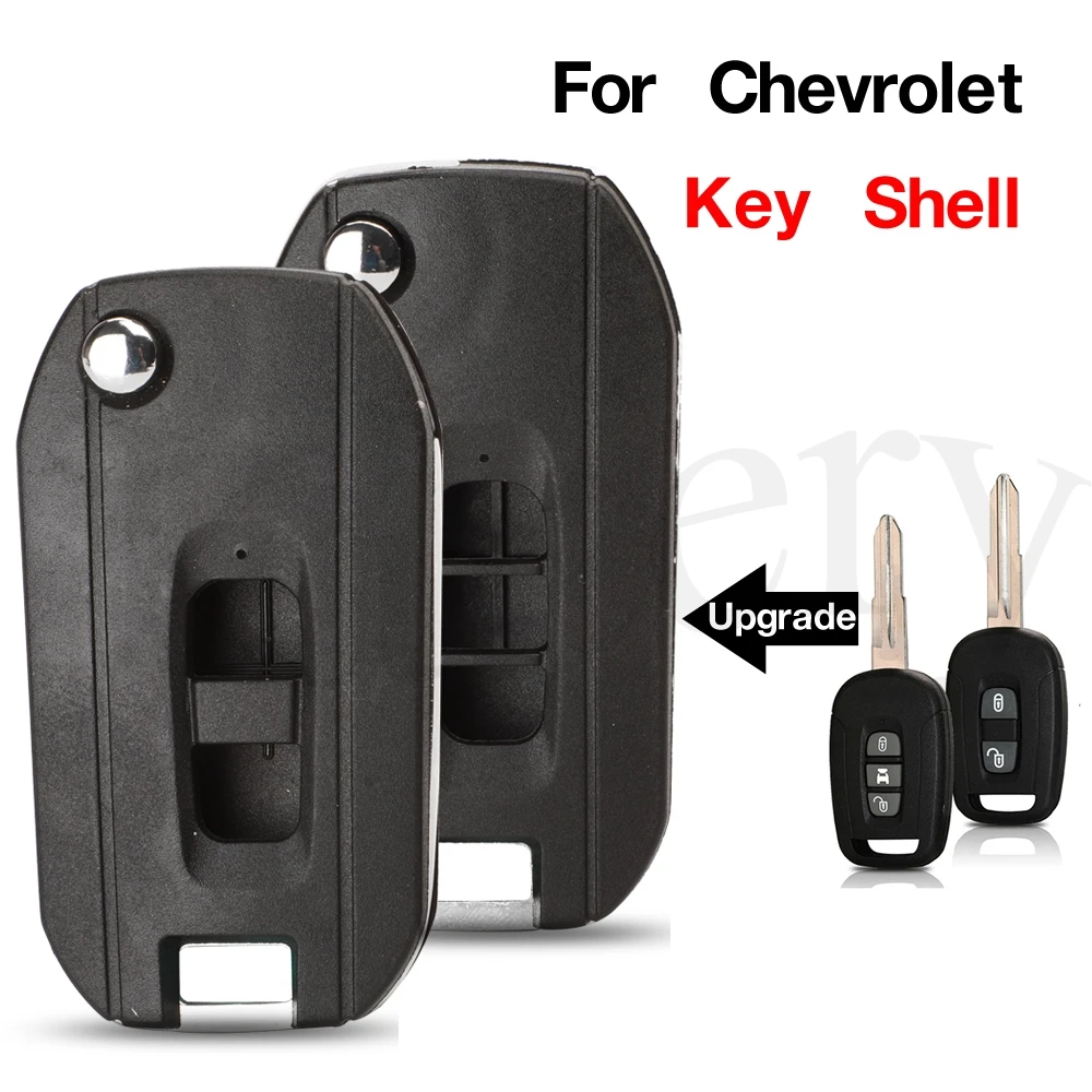 

jingyuqin 2/3 Buttons New Upgrade Flip Modified Folding Car Key Case For Chevrolet Captiva Car Key Blank Key Shell Cover