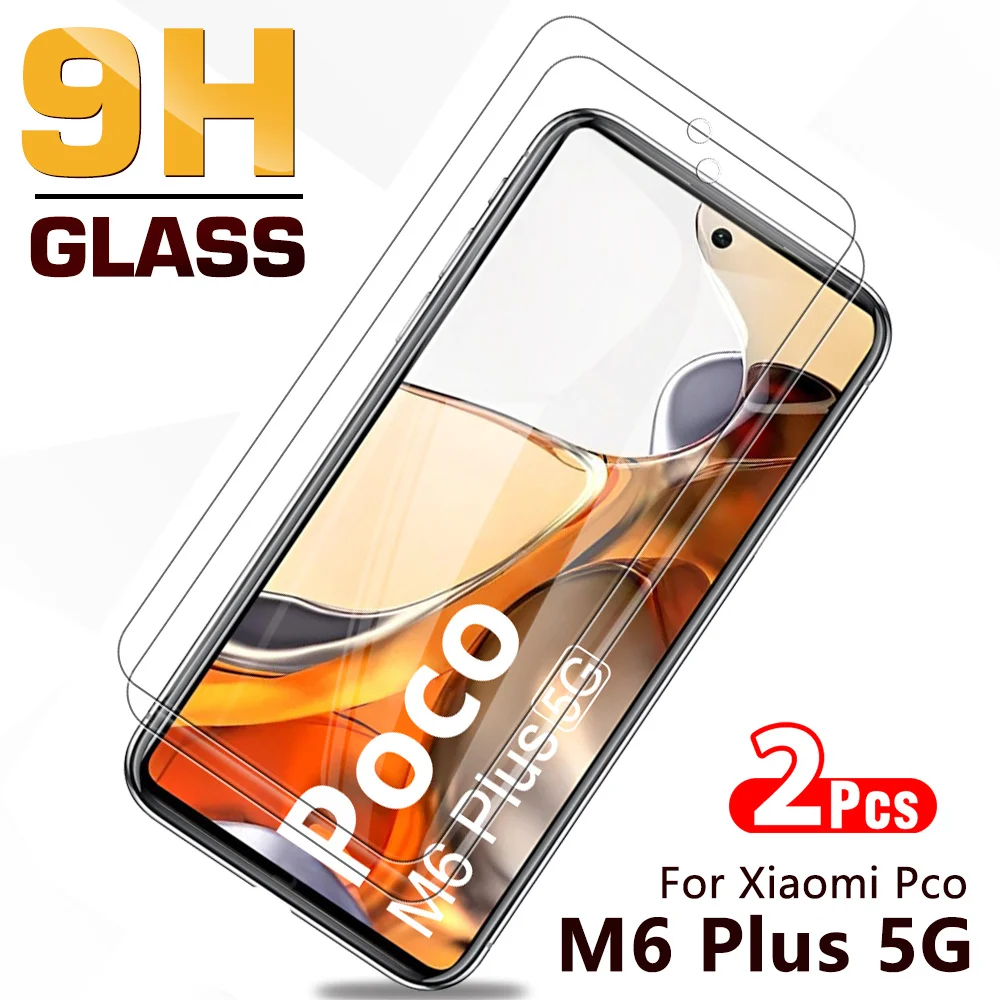 2pcs PocoM6 Plus 5G 9D Full Cover Protective Glass Case For Xiaomi Poco M6 Plus  M6Plus M6＋ 6.79