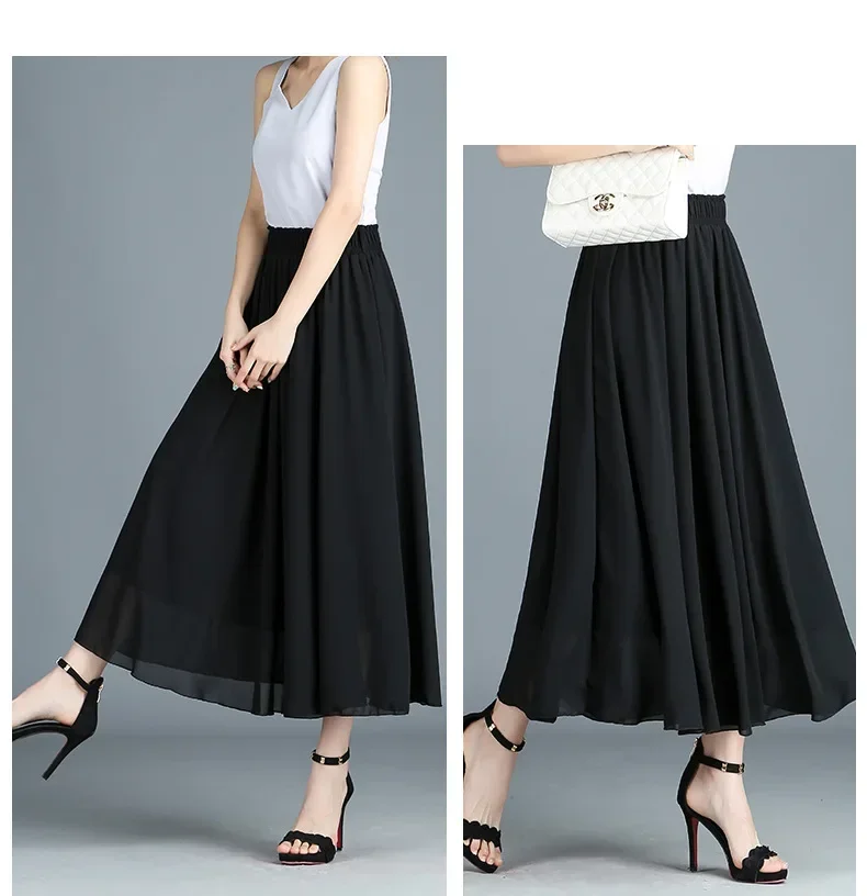 Casual elegancka linia A Party Beach Faldas Saia kobiety Maxi długie spódnice wiosna wysokiej talii jednolite spódnice kobiece luźne Jupe