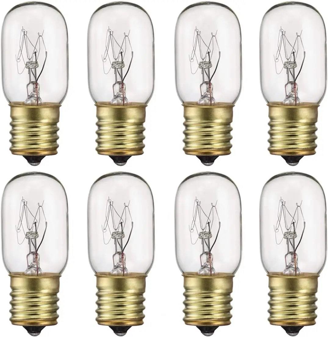 

40W High Temp Resistant Microwave Oven Bulb, E17 Base T8 Tubular Dimmable Light Bulbs (Pack of 8)