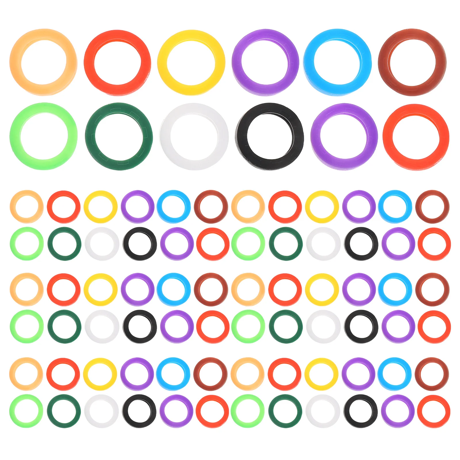 

100Pcs Silicone Key Caps Colorful Key Covers for Easy Identification Sturdy Flexible Oil Resistant Universal Fit for Home Office