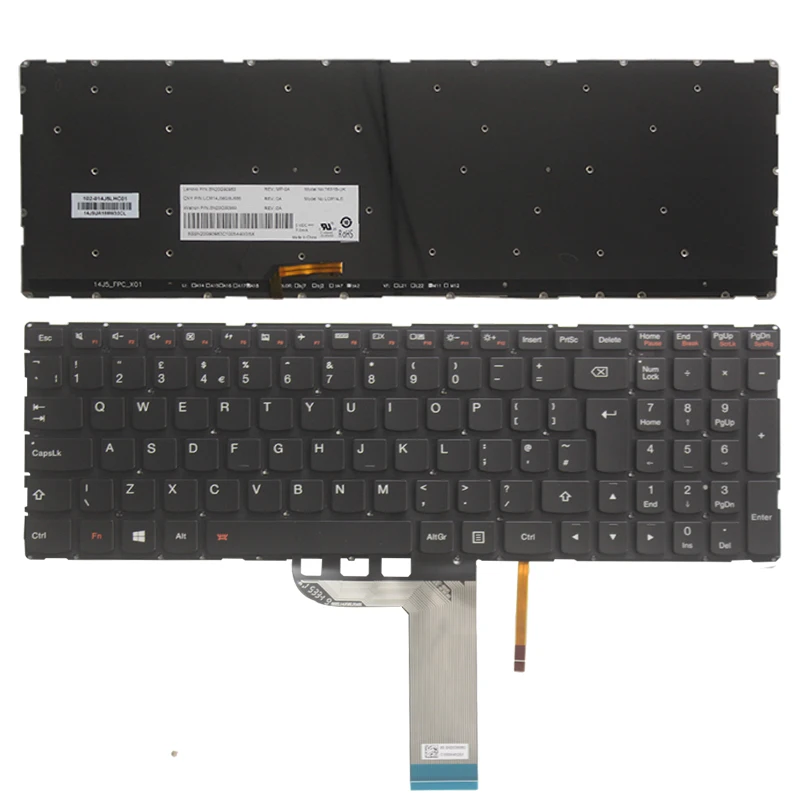 New UK keyboard For Lenovo 700-15 700-15ISK UK keyboard Backlit no frame