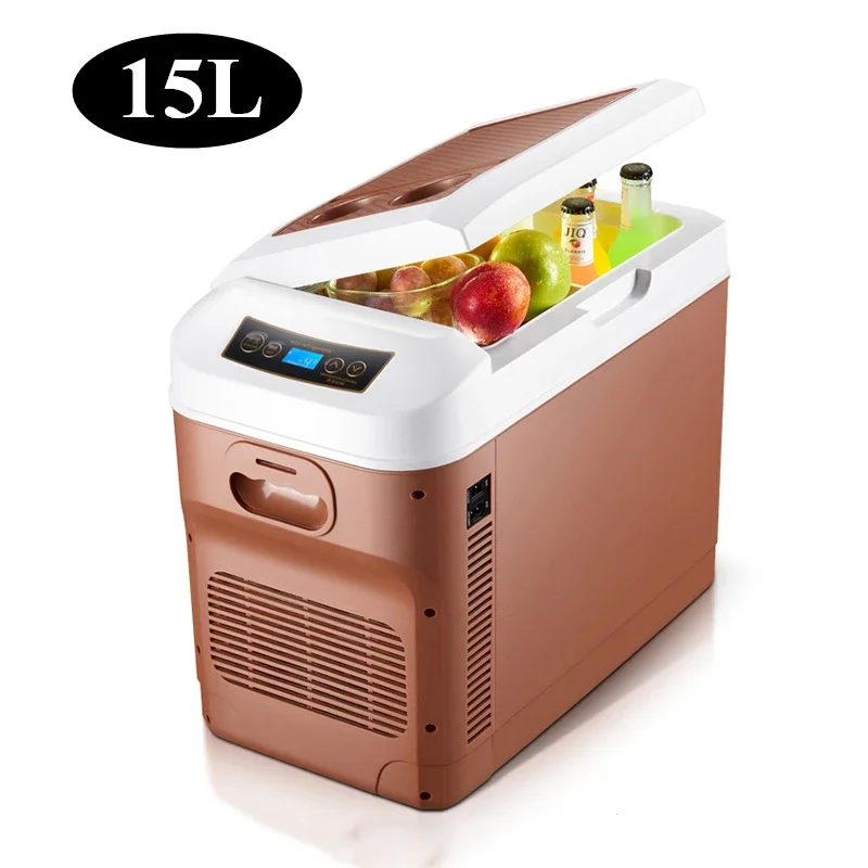 15L Car Home Mini Refrigerator Fridges DC12/24V Drinks Cooler Heater Keep Fresh Warm for Car Home Pinic Camping 0~65 Degrees