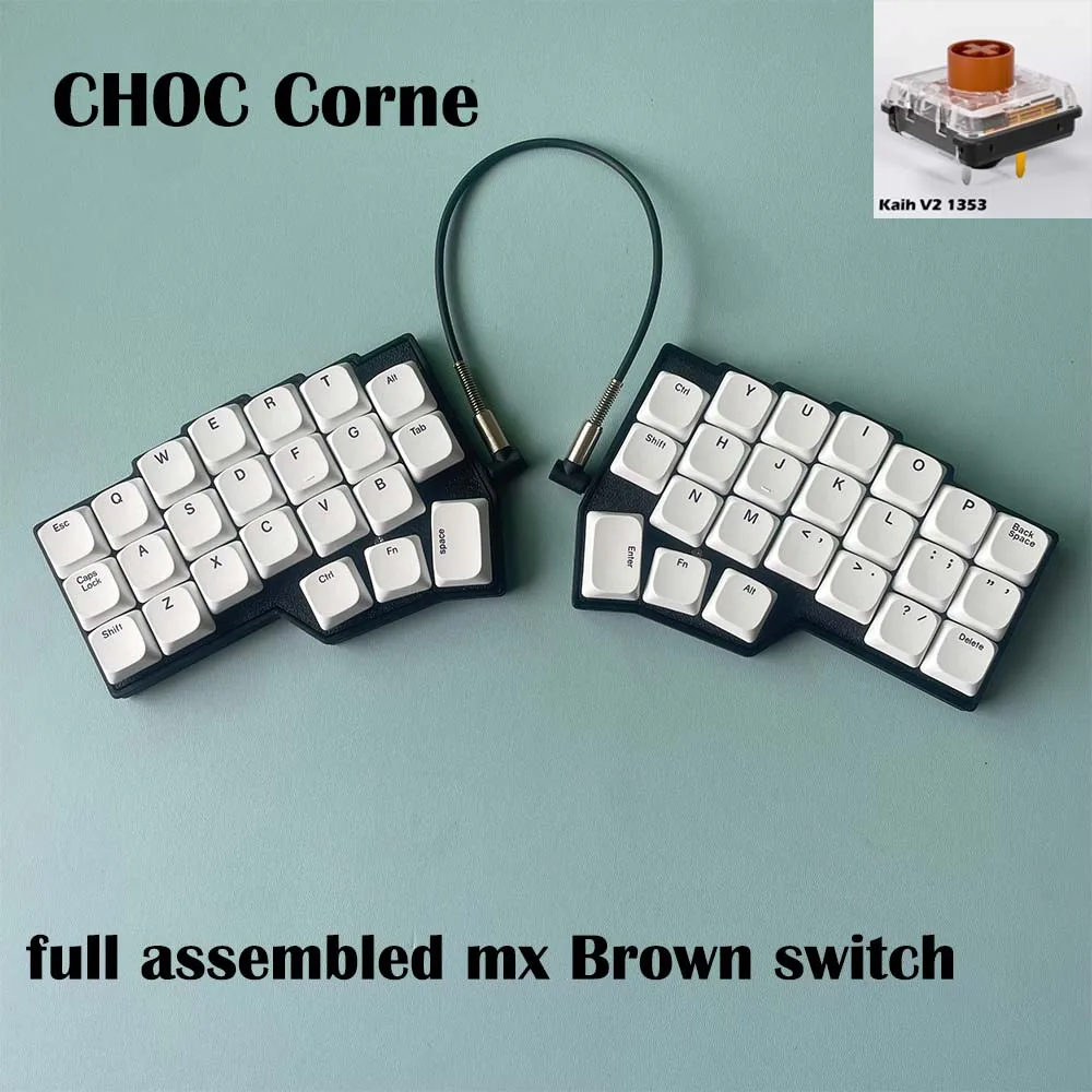 CHOC Corne Laag profiel gesplitst mechanisch toetsenbord Bedraad Hot-swap Kaih Chocalate V1/V2 Schakelaar Bedraad RGB VIAL Programmeerbaar