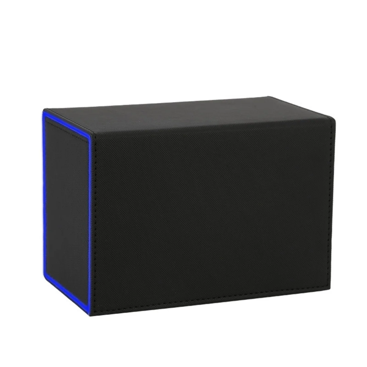 

B74A Card Deck Box, Premium Card Box with Flip Dice Tray , Card Deck Case Storage Box for Sports Game Cards Black+Blue
