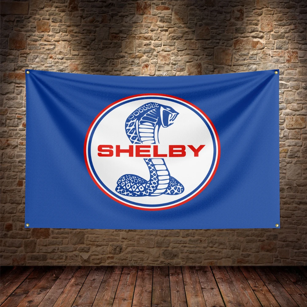 3X5Ft Shelbys Racing Car Flag Polyester Printed Car Banner For Decor