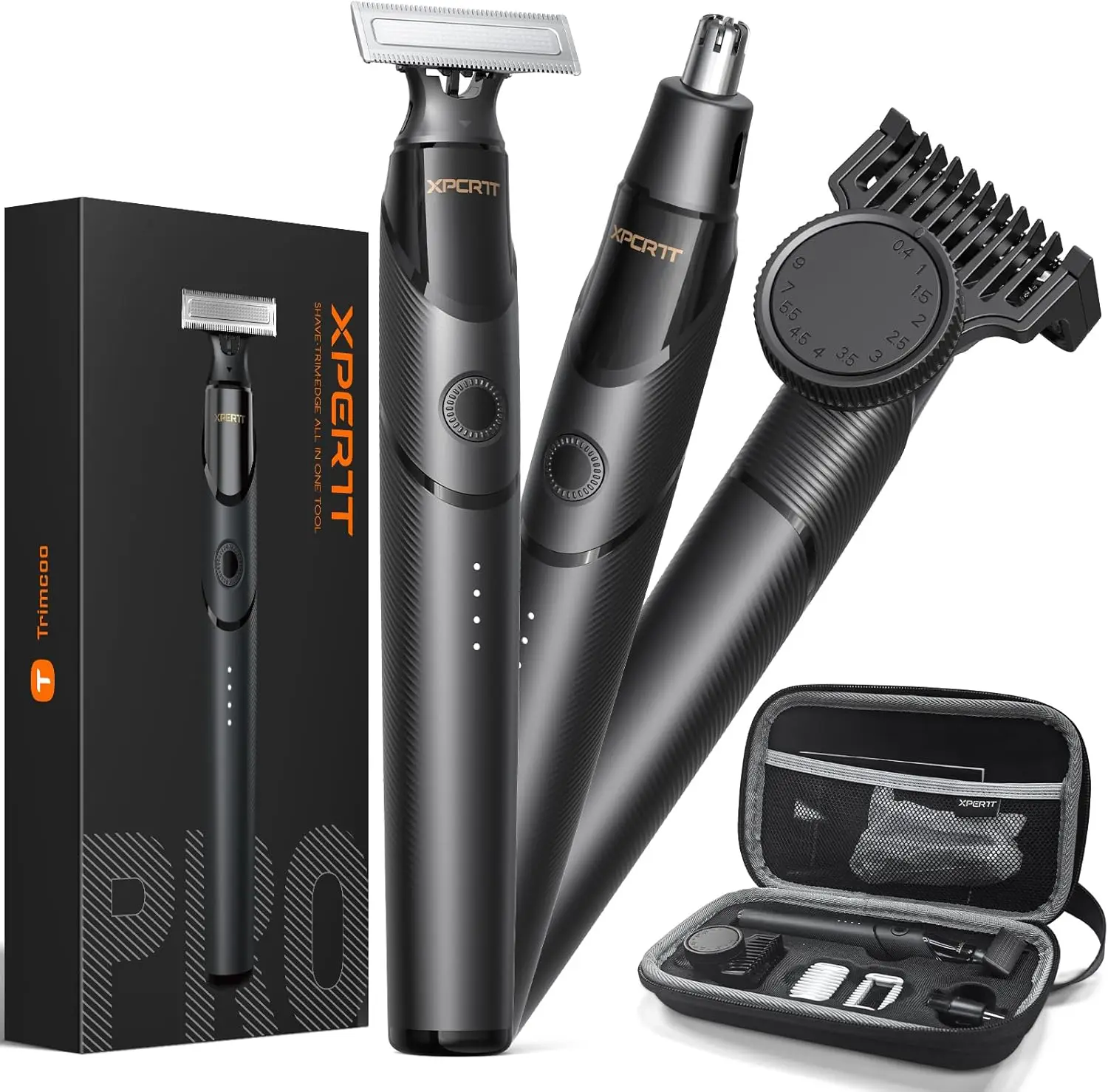 

Upgraded 12-in-1 Beard & Nose Hair Trimmer Kit, USB-C Fast Charging, Waterproof Wet/Dry Electric Shaver for Men