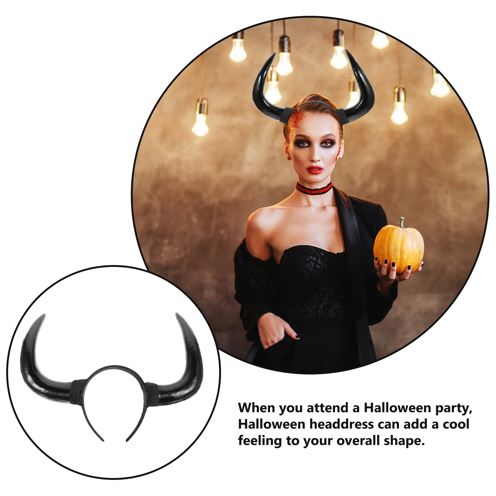 

Повязка на голову с рогом на Хэллоуин, многофункциональные обручи для волос дьявола для вечеринки, обручи для волос, головной убор для косплея, реквизит, ночное веселье