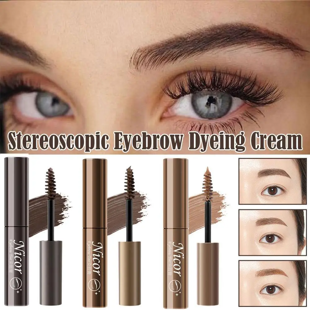 3 Colors Long Lasting Waterproof Eyebrow Mascara Cream Gel Brow Shadow Eye Makeup Beauty Dye Eyebrow With Comstic Brush Too N1Z5