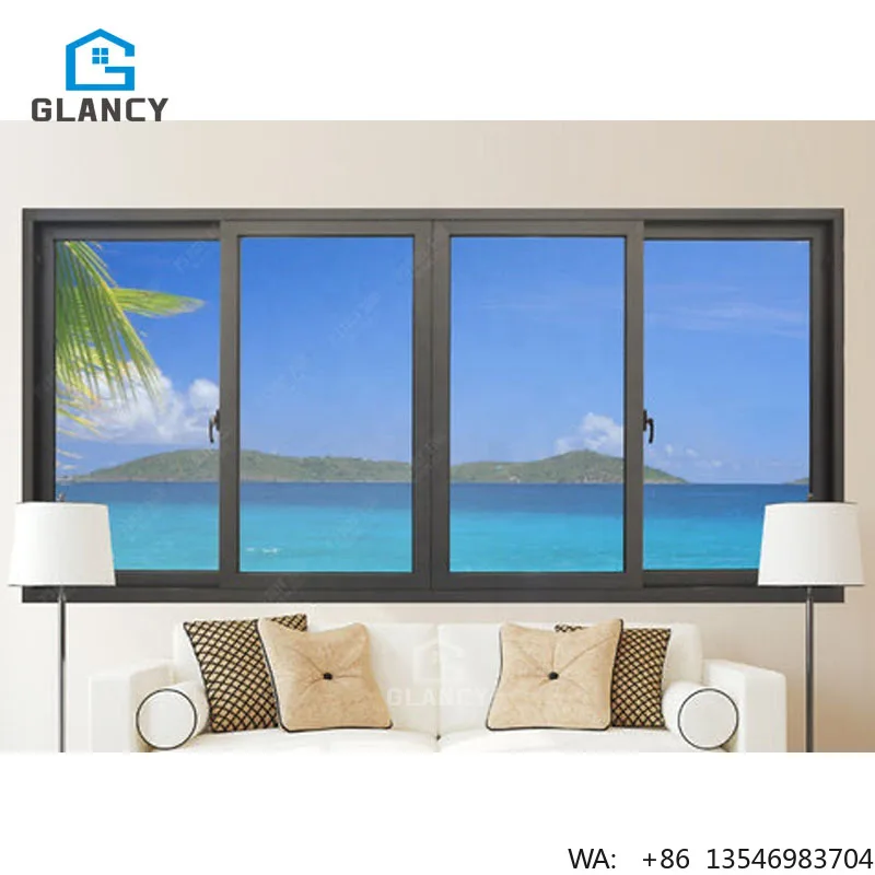 

Customized Postmodern Design Double Glass Window Aluminum Sliding Alloy Frame Magnetic Windproof for Exterior Bedroom