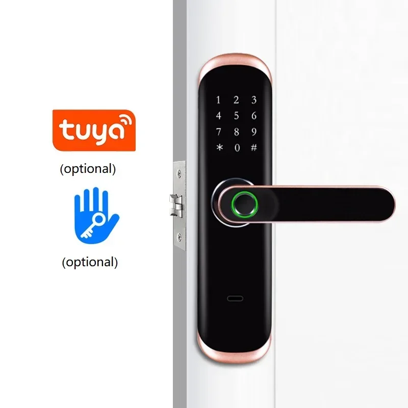 Kunci Pintu Pintar Tuya WIFI Buka kunci jarak jauh kartu kata sandi sidik jari aplikasi kunci NFC kunci listrik TTlock bekerja dengan Google Alexa