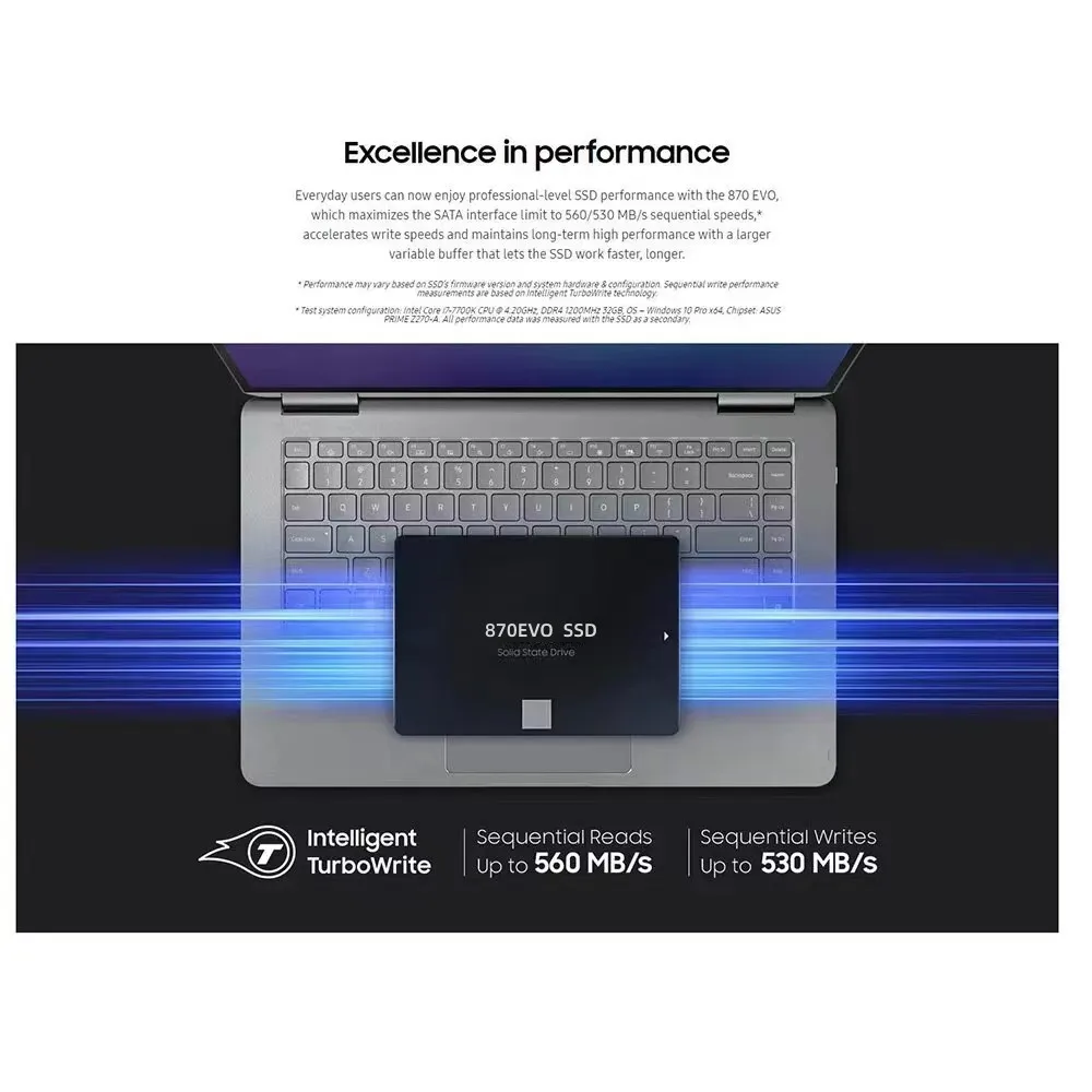 جديد 8 تيرا بايت 870 EVO 4 تيرا بايت 2 تيرا بايت 1 تيرا بايت محرك الأقراص الصلبة الداخلي القرص الصلب 2.5 بوصة Sata III SSD القرص الصلب لأجهزة الكمبيوتر المحمول PS4 PC سطح المكتب PS5