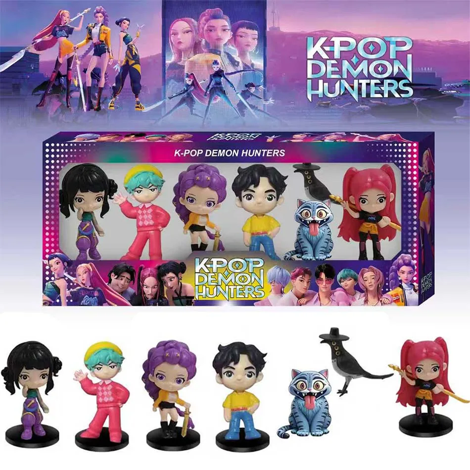 

2026 Hot Kpop Devil Hunter Rumi Zoe Mira anime polyvinyl chloride character collection desktop trinkets Childrens New Year gift