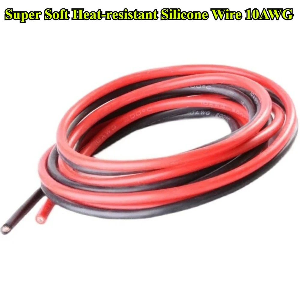 1/3/5/10Meters/lot Super Soft Silicone Wire 10AWG Heat-resistant Car Battery Electrical Power Cable 10awg Motor Drive Wire