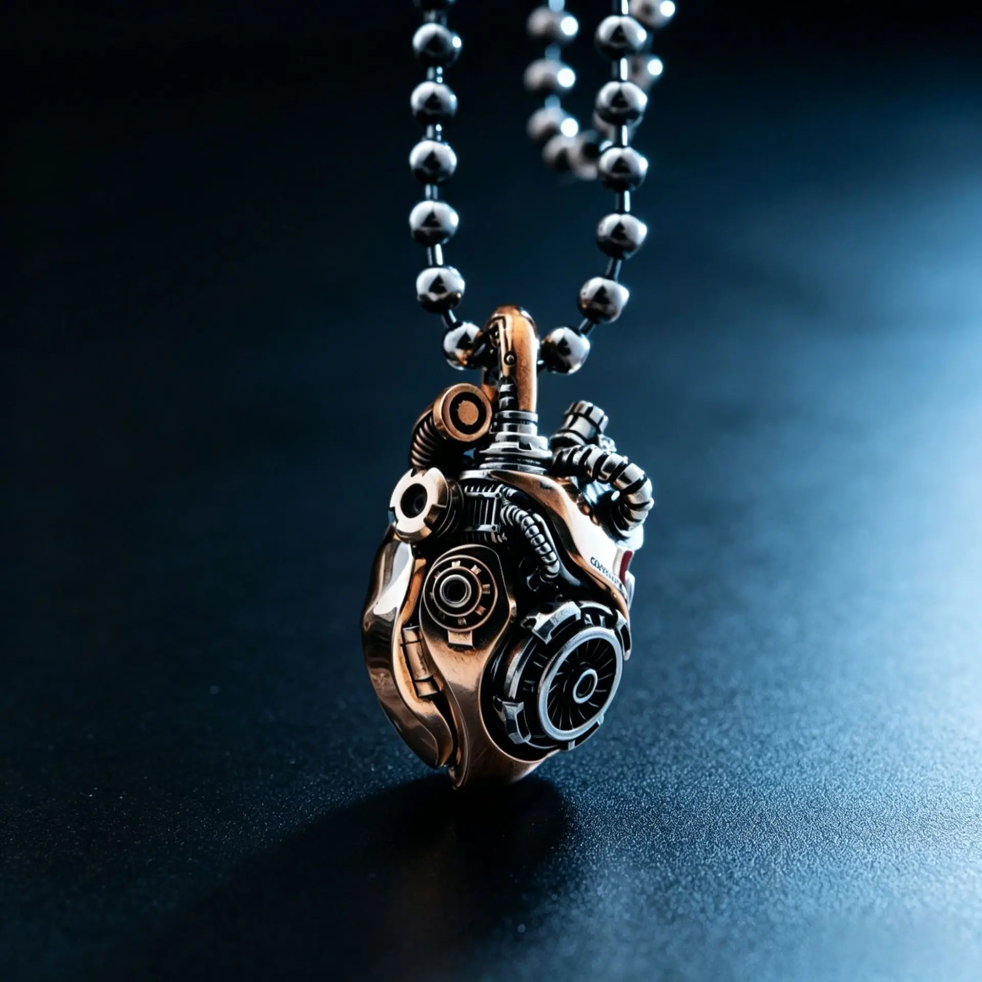 Mechanical Heart Pendant Necklace Steampunk Industrial Gear Design Keychain Gothic Jewelry Gift for Boyfriend Men Birthday
