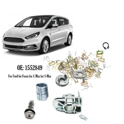 1 Set Car Front Door Lock Cylinder Repair Kit 1552849 for Ford for Focus for C-Max for S-Max