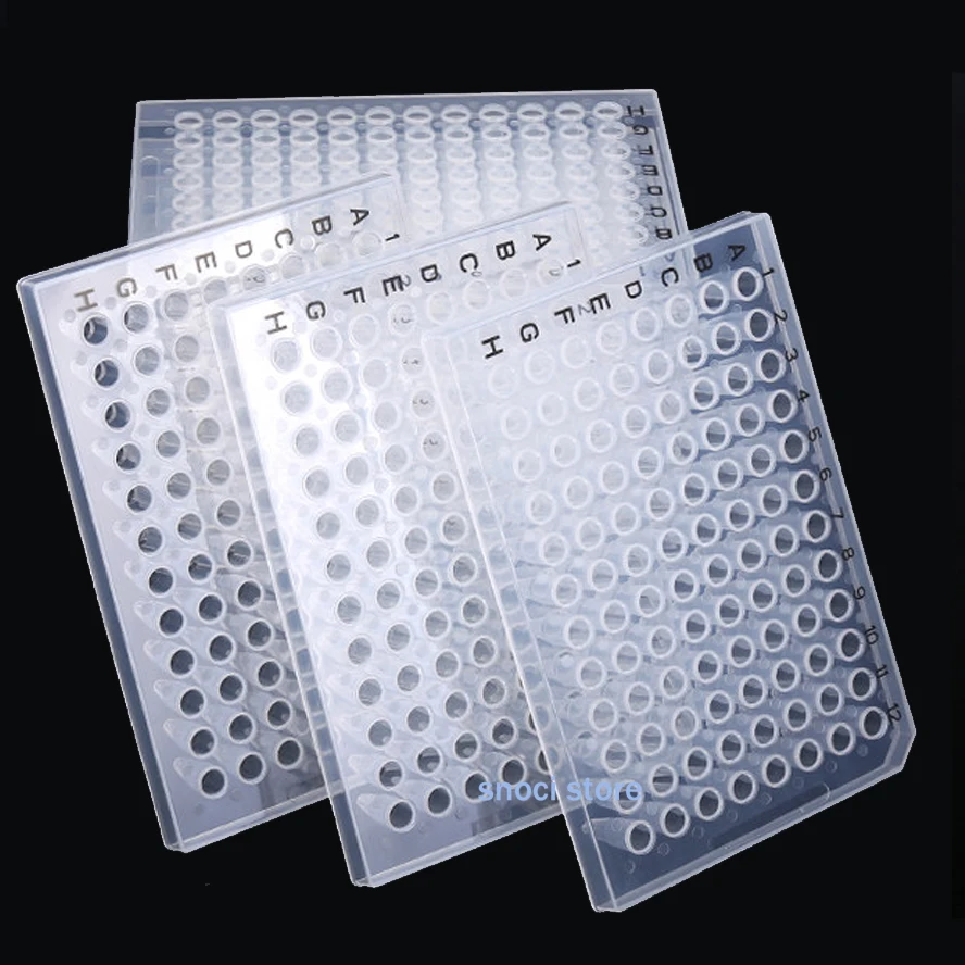 96-well PCR Microplates 0.1ml 0.2ml PCR Plate Transparent PCR Tubes Non-Pyrogenic, Non - Cytotoxic, DNase/RNase Free，10Pcs/PK