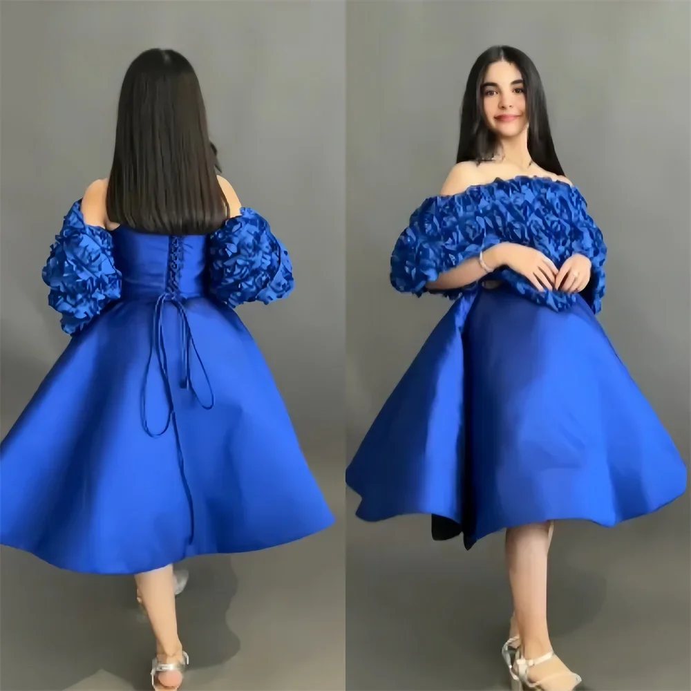 

Customized Saudi Arabia Prom Gown Strapless A-line Tea Length Skirts Fold Bespoke Occasion Dresses Dearin Ye Formal Evening Dres