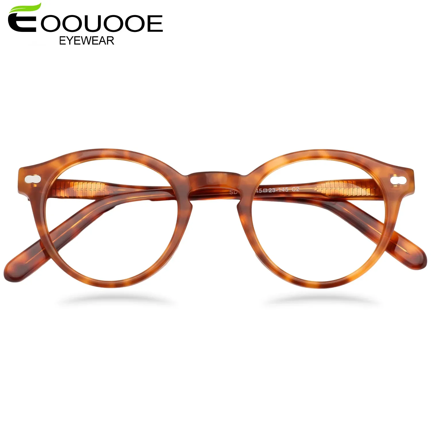 2023 New Fashion Vintage Spliced Acetate Frame Myopia Optical Reading Eyeglass Classical Round Hand Craft Women Man High Quality