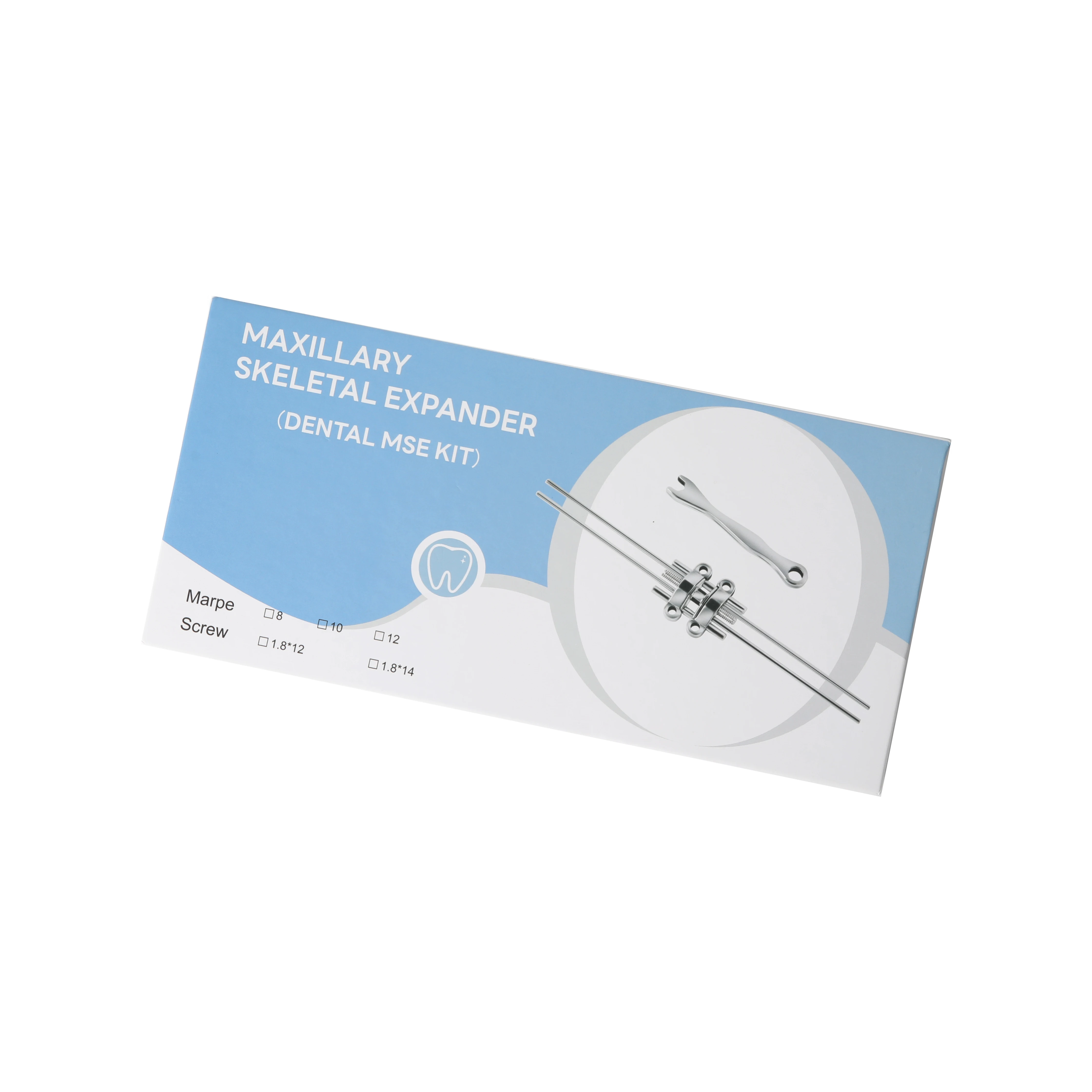 

1 коробка MSE Палатальный расширитель, винтовой скелетный расширитель для верхней челюсти, ортодонтический аппарат 8 мм, 10 мм, 12 мм, скелетный расширитель CE