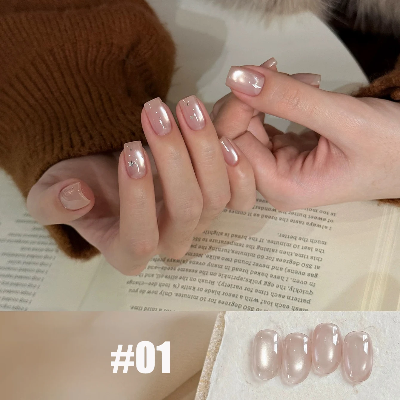 MIANEL 10ML Milk Cream Plain Water Cat Eye Gel Nail Polish 2026 New Popular Sparkling Glitter Clear Glass Bead Satin Nail Art view 4