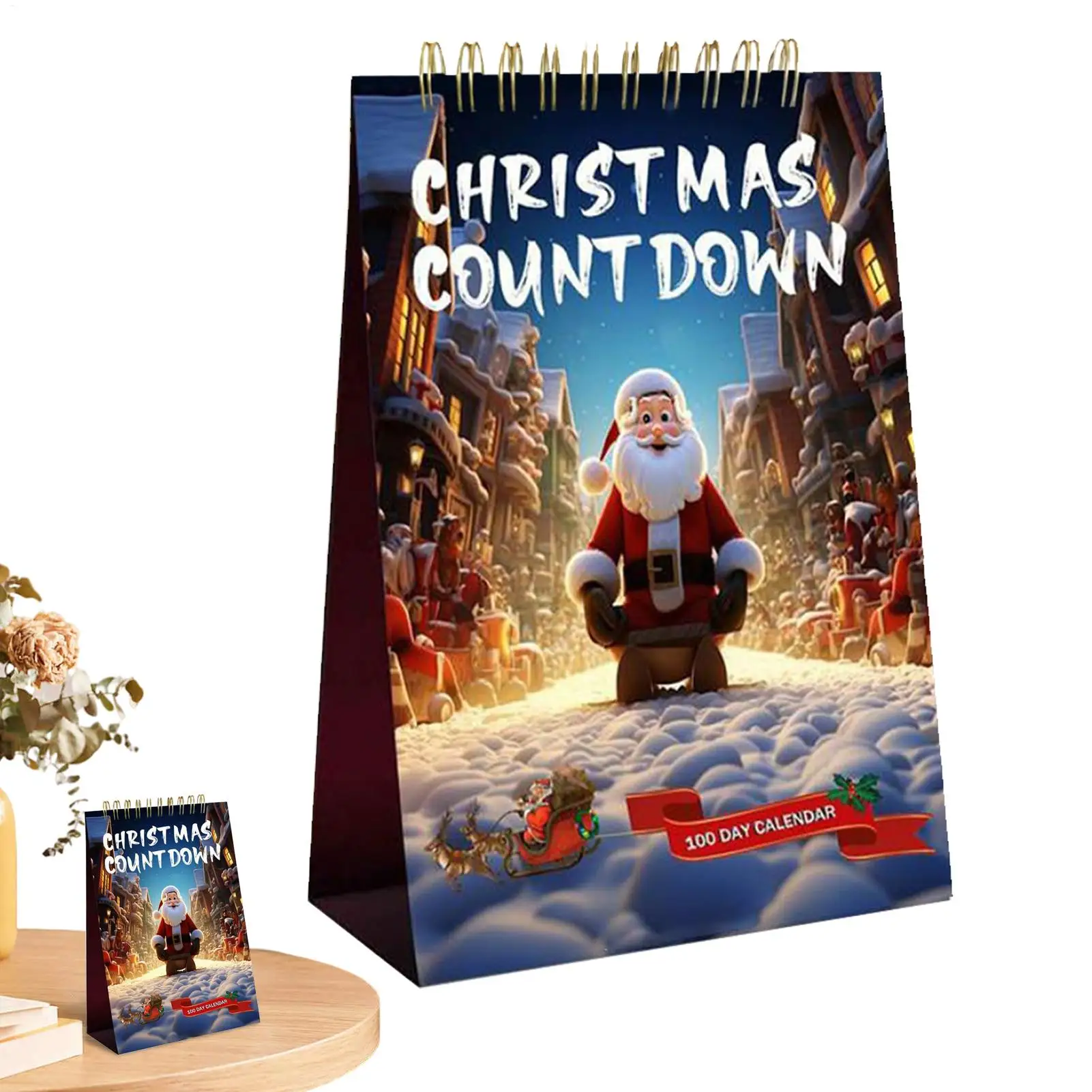 

2025 Christmas Calendar 100 days Christmas Tear Down Table Countdown Calendar Home Decor For Study Room Desk Shelf