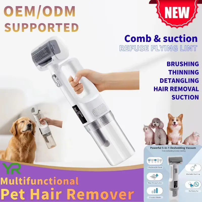 2200mAh 9000Pa High Suction Pet Grooming Vacuum Kit Quiet Dog Cat Shedding Hair Cleaner Clipper Shaver Trimmer Set
