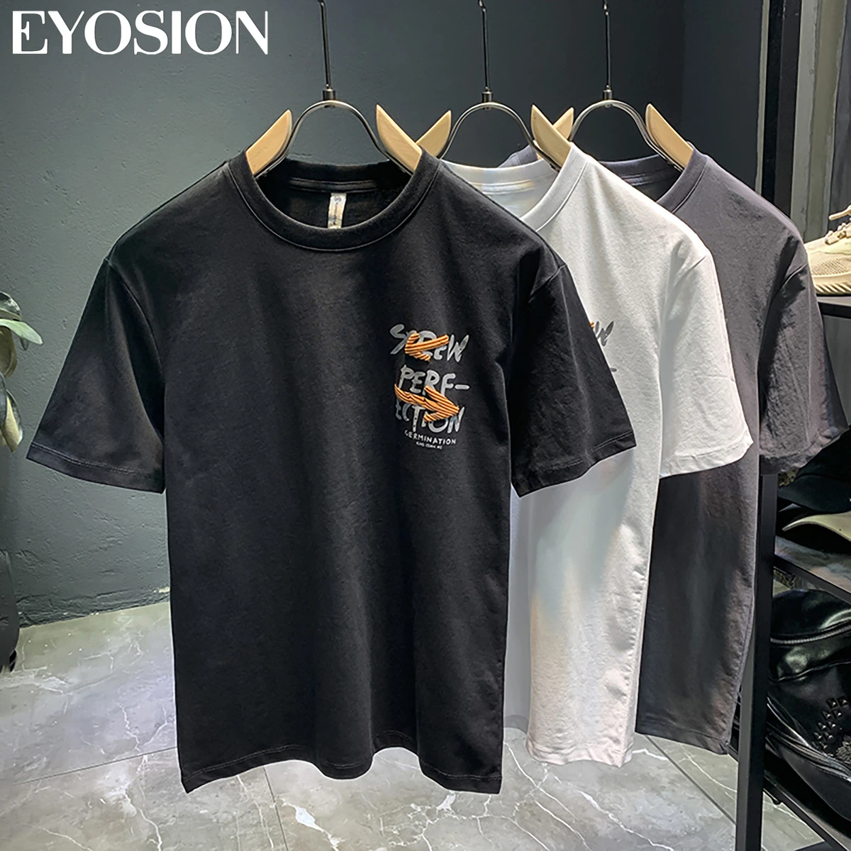 Men\'s T-shirt Doll Printing Neutral Short Sleeve T Shirt Summer Casual 100% Cotton Fashion Slim Basic Tops Fabric Clothing