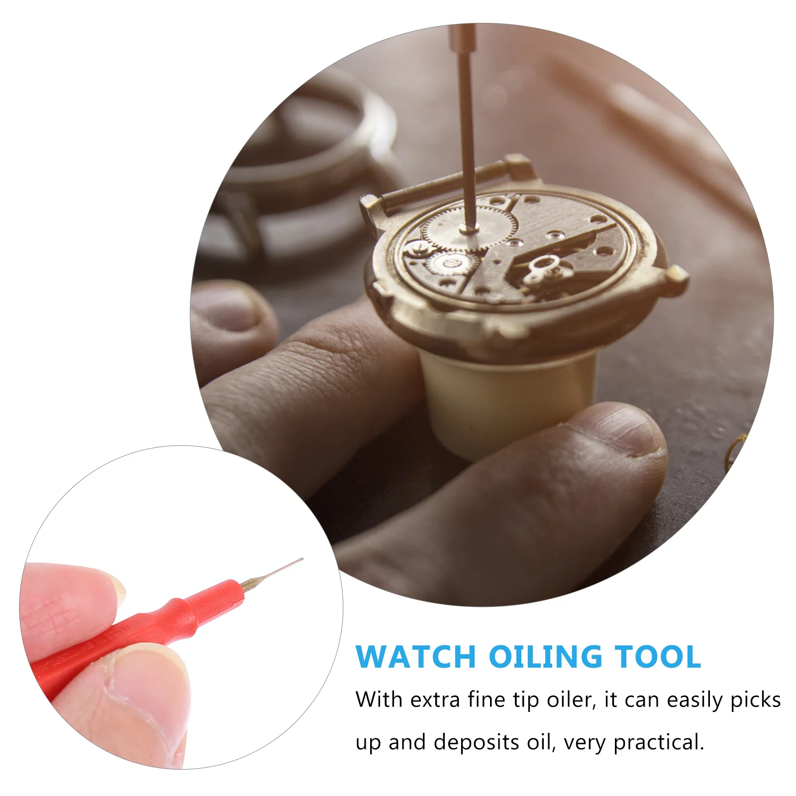 

4pcs Watch Oiler Plastic Pin Repair Tools for Watchmakers Extra Fine Tip Easy Hold H Oiling Lubricating Clock