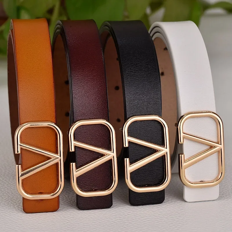 السيدات المألوف تنوعا السلس مشبك حزام من الجلد رسالة مزين فستان الجينز التبعي تصميم الخصر النحيف #2