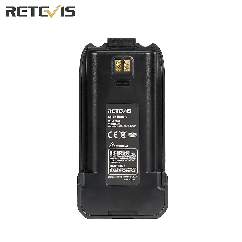 

Walkie Talkie BL86 Li-ion Battery Rechargeable 2600mAh 7.4V Original Battery J9207B For Retevis RT86 Walkie-talkie