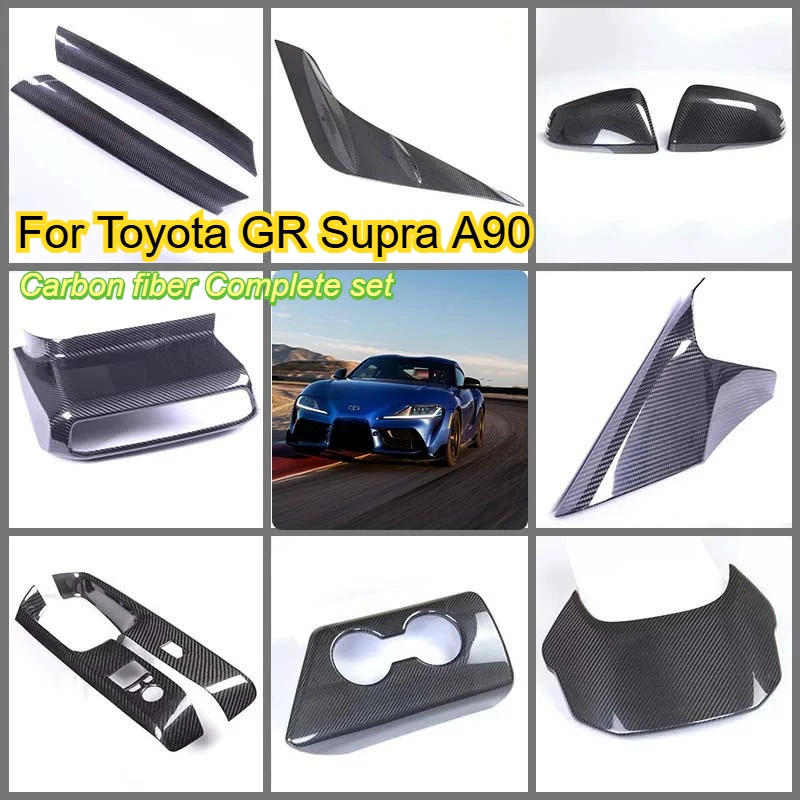 

carbon fiber/Forged patternCar Body door center console control panel Sticker Fit For TOYOTA SUPRA MK5 A90 Car Accessories