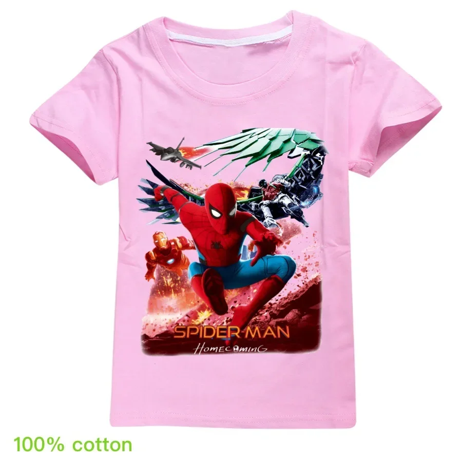 Kinder Cartoon Spider Man T-Shirt Baby Jungen Mädchen Baumwolle Kurzarm T-Shirt Sommer Teen Kleidung Kinder Tops T-Shirts Outfit Pyjama