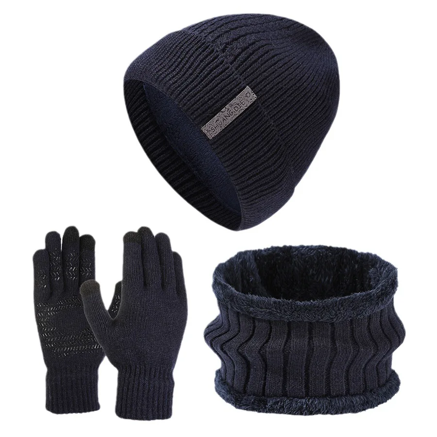 Ensembles de bonnets et d'écharpes pour hommes, chapeau d'hiver, écharpe, gants, garder au chaud, document solide, accessoires de vêtements, optique, doux, ensemble d'équitation en plein air