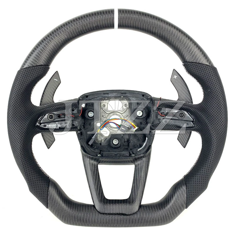 Suitable for Audi 18-24 Model  Q5 Q8 Q7 SQ7 Genuine Leather Carbon Fiber Steering Wheel Car Modification Parts