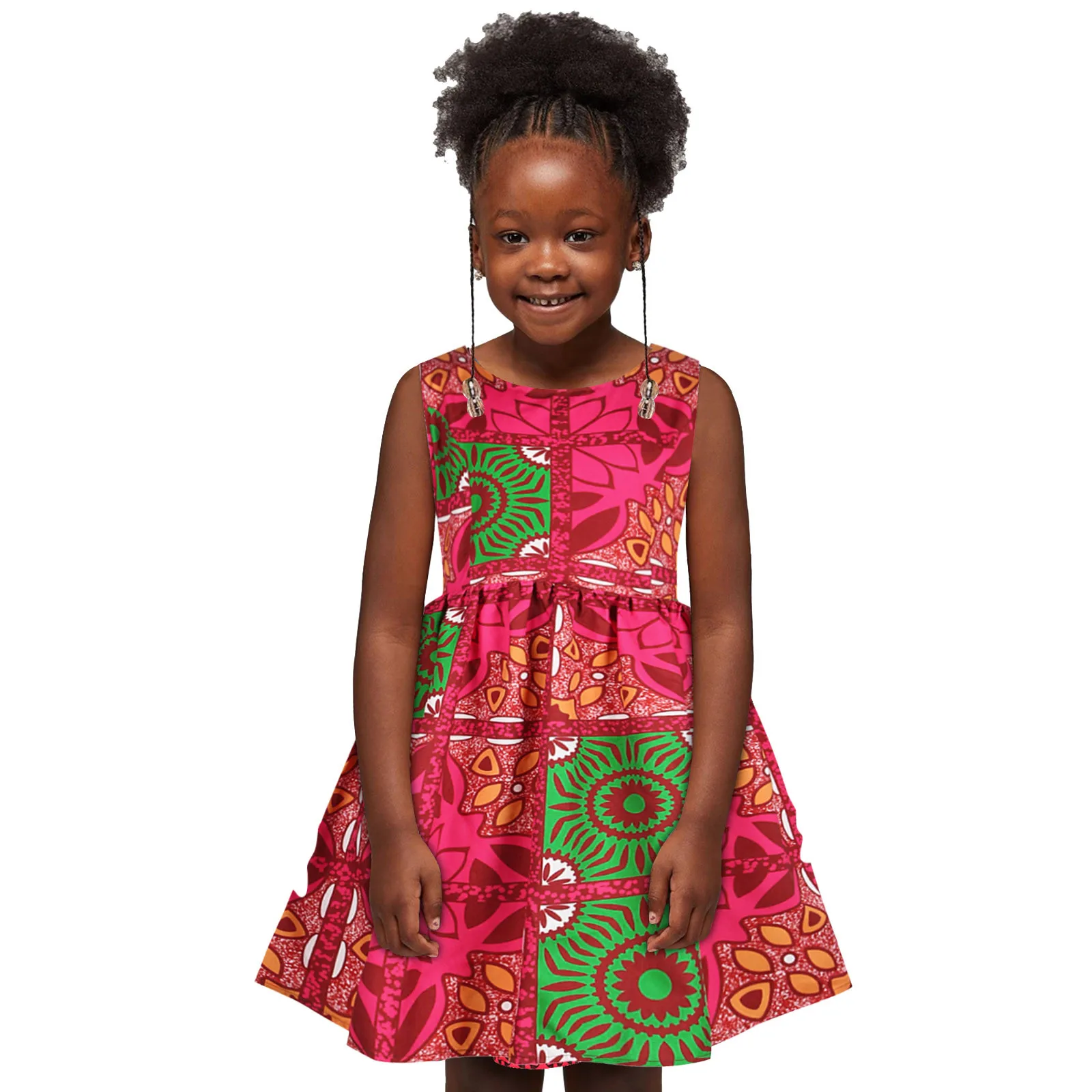 African Toddler Dress Kids Baby Girls Dashiki Traditional Style Sleeveless Dress Ankara Princess Dresses Casual Outfits Vestidos